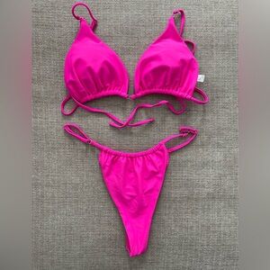 OWICA Two Piece String Bikini Swimsuit Women’s Size M Floral Sexy Cheeky NWOT